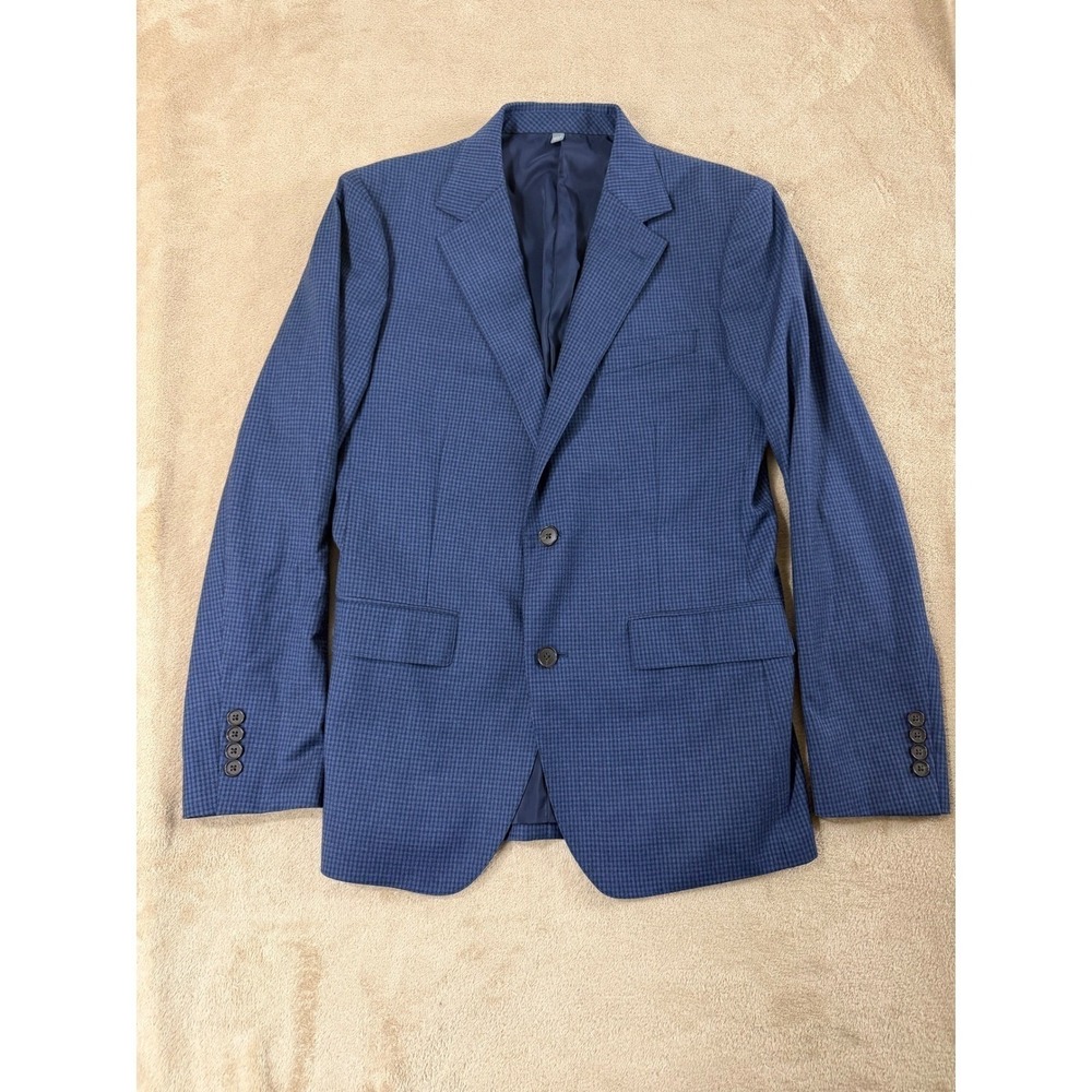 Bonobos Zignone Blazer Men 38R Slim Fit Blazer Navy‎ Gingham Check Button Sport